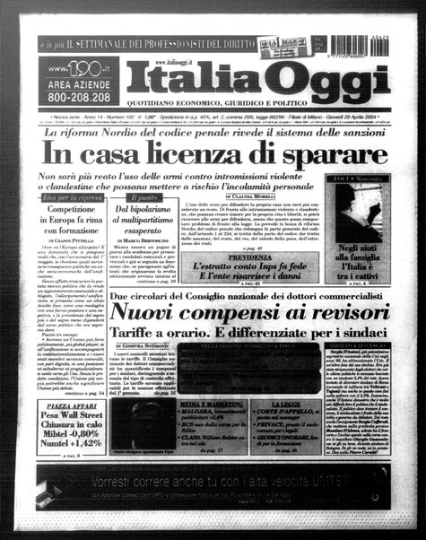 Italia oggi : quotidiano di economia finanza e politica